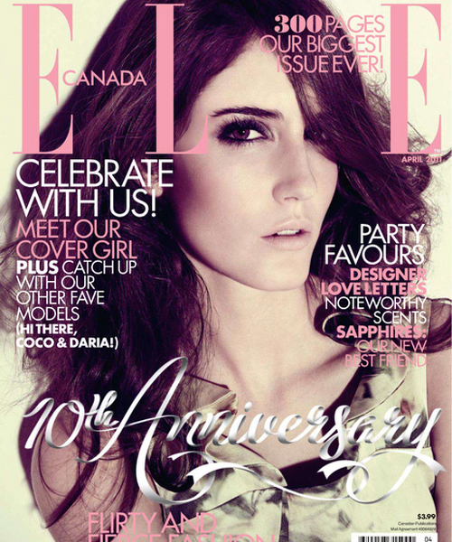 Amanda Laine for Elle Canada, April 2011 Cover - covered-march-15-amanda-laine-for-elle-canada-april-2011