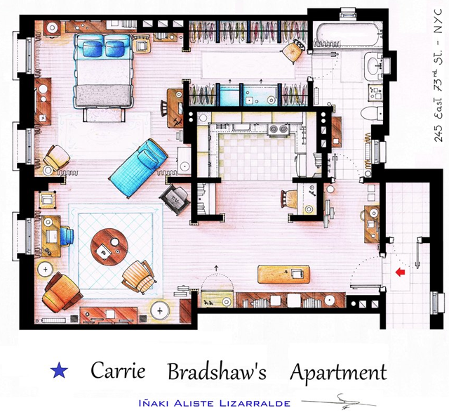 A Bird S Eye View Of Carrie Bradshaw S Apartment Obsessed Magazine