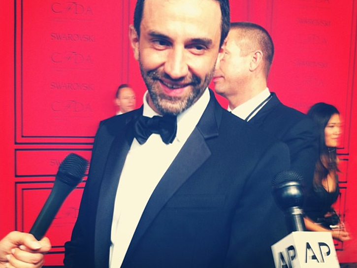 Riccardo Tisci of Givenchy, recipient of CFDA’s International Award. Courtesy photo, CFDA instagram.